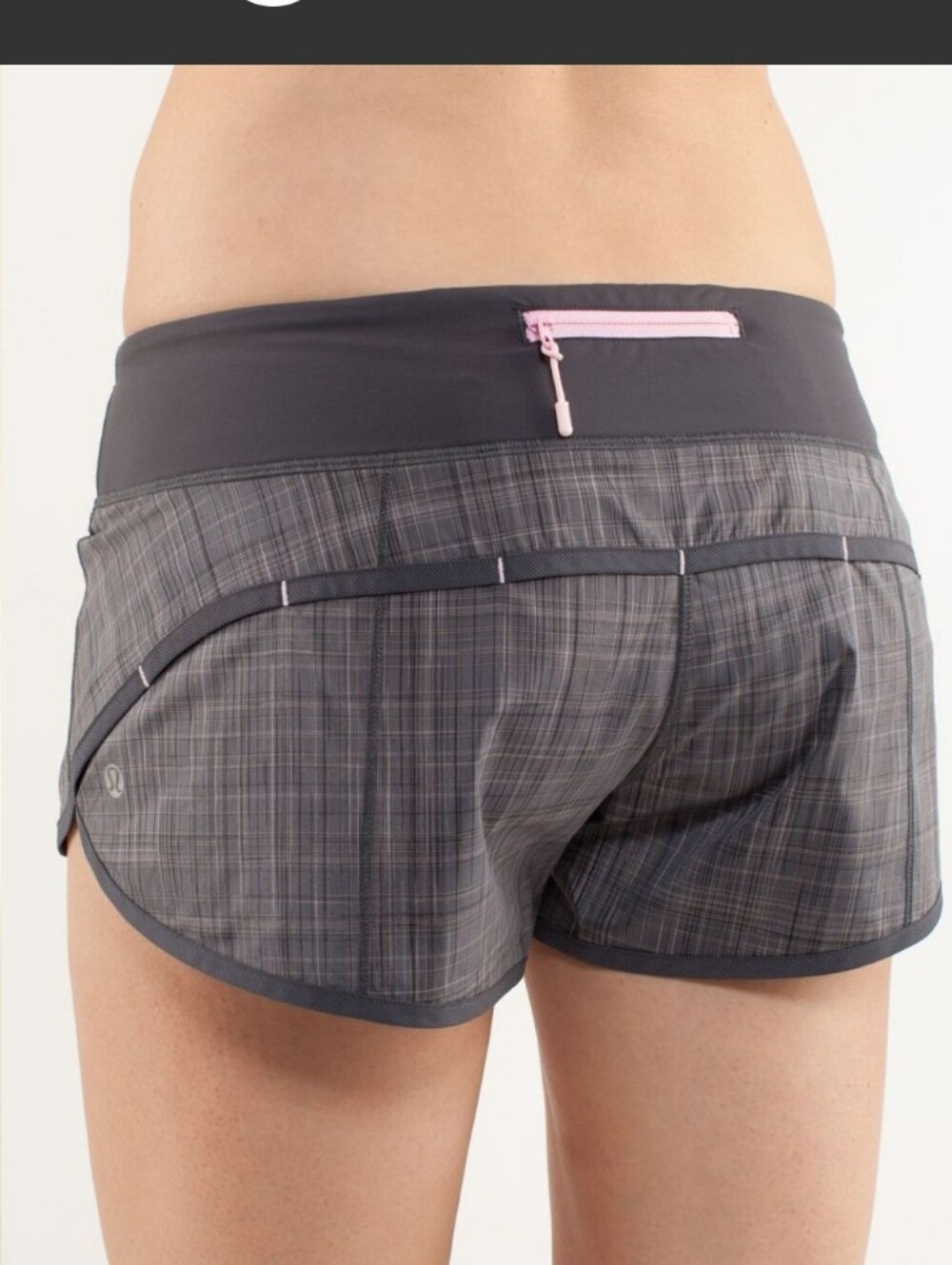Lululemon Like New Run : Speed Shorts Plaid Performance Shorts with Pink Zip